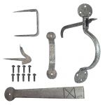Wrought Iron Suffolk / Thumb Latch For Thicker Doors in a Pewter, Rustproof Finish (HF47)
